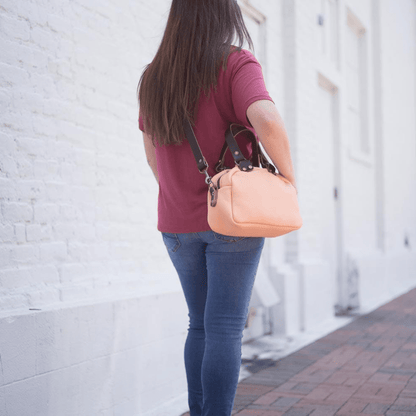 HOFFMAN LEATHER CROSSBODY BAG - MINI - PEACH FUZZ
