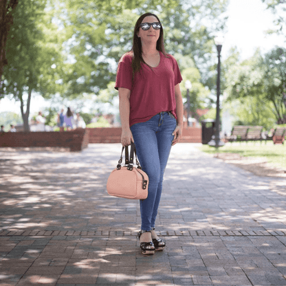 HOFFMAN LEATHER CROSSBODY BAG - MINI - PEACH FUZZ