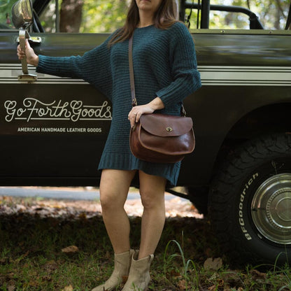 VIVIAN SATCHEL LEATHER CROSSBODY DELUXE - GRASS GREEN
