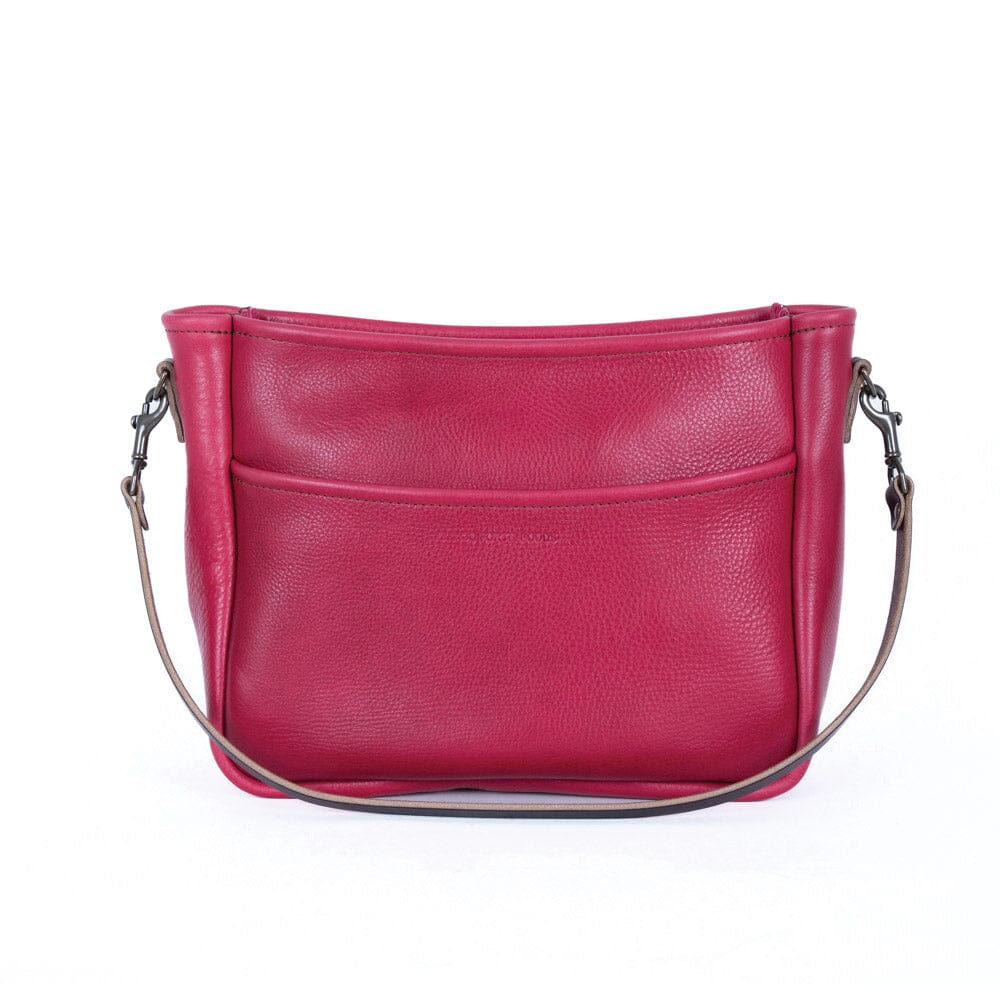 RENNIE LEATHER SHOULDER BAG - LARGE - FUCHSIA