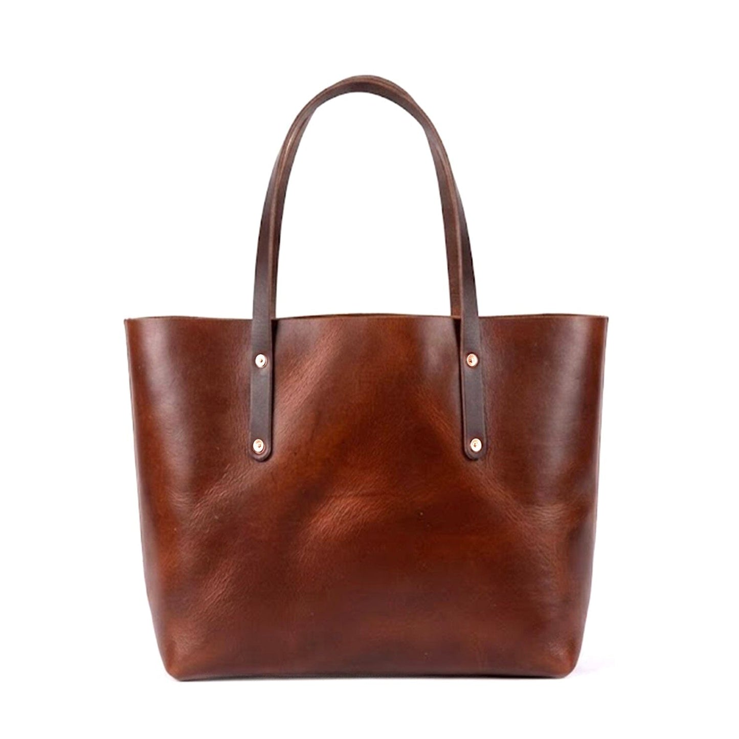 AVERY LEATHER TOTE BAG - LARGE - CHESTNUT