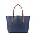 AVERY LEATHER TOTE BAG - LARGE - NAVY