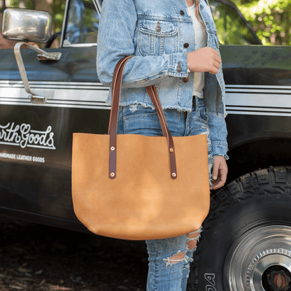 AVERY LEATHER TOTE BAG - MEDIUM - TAN
