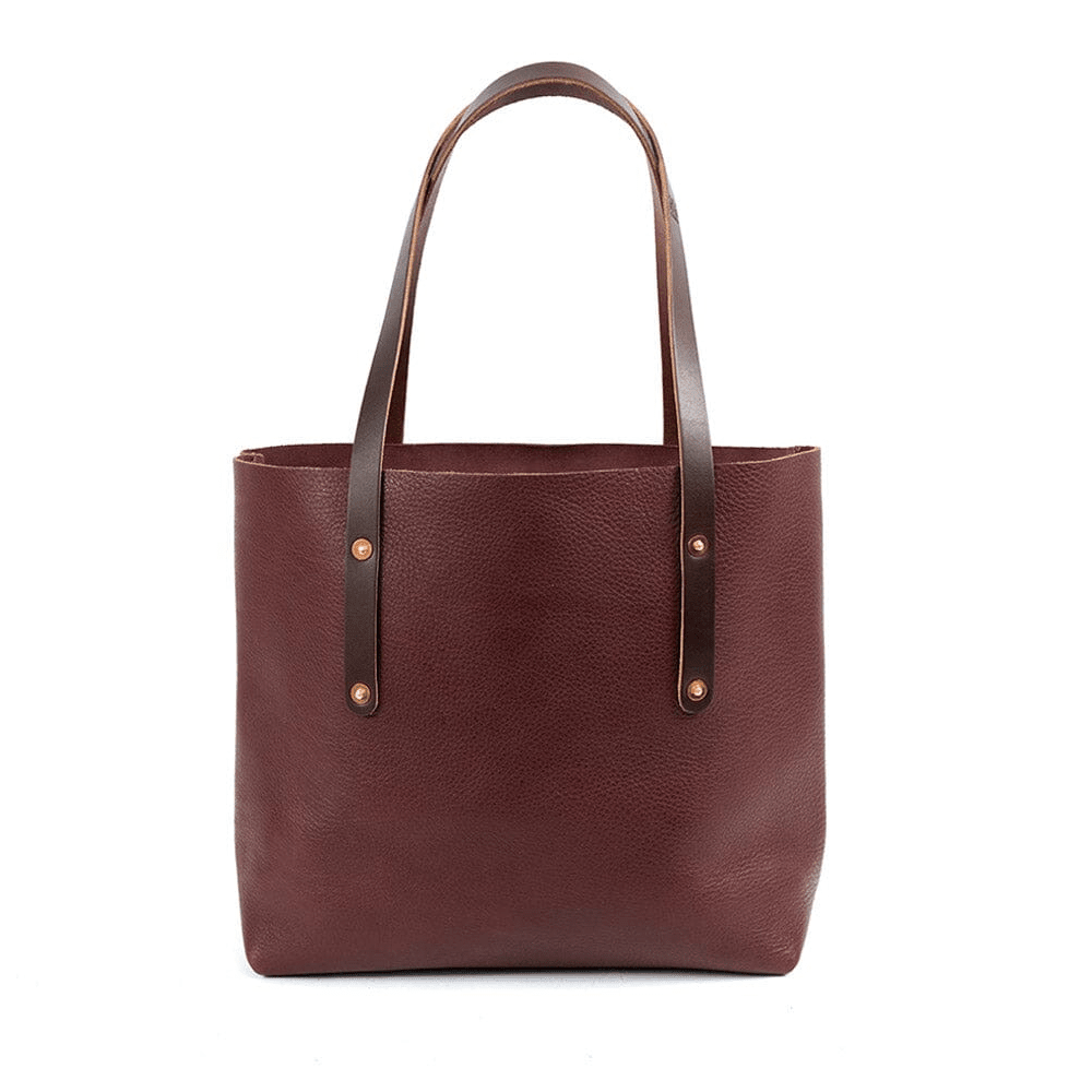 AVERY LEATHER TOTE BAG - MEDIUM - MERLOT