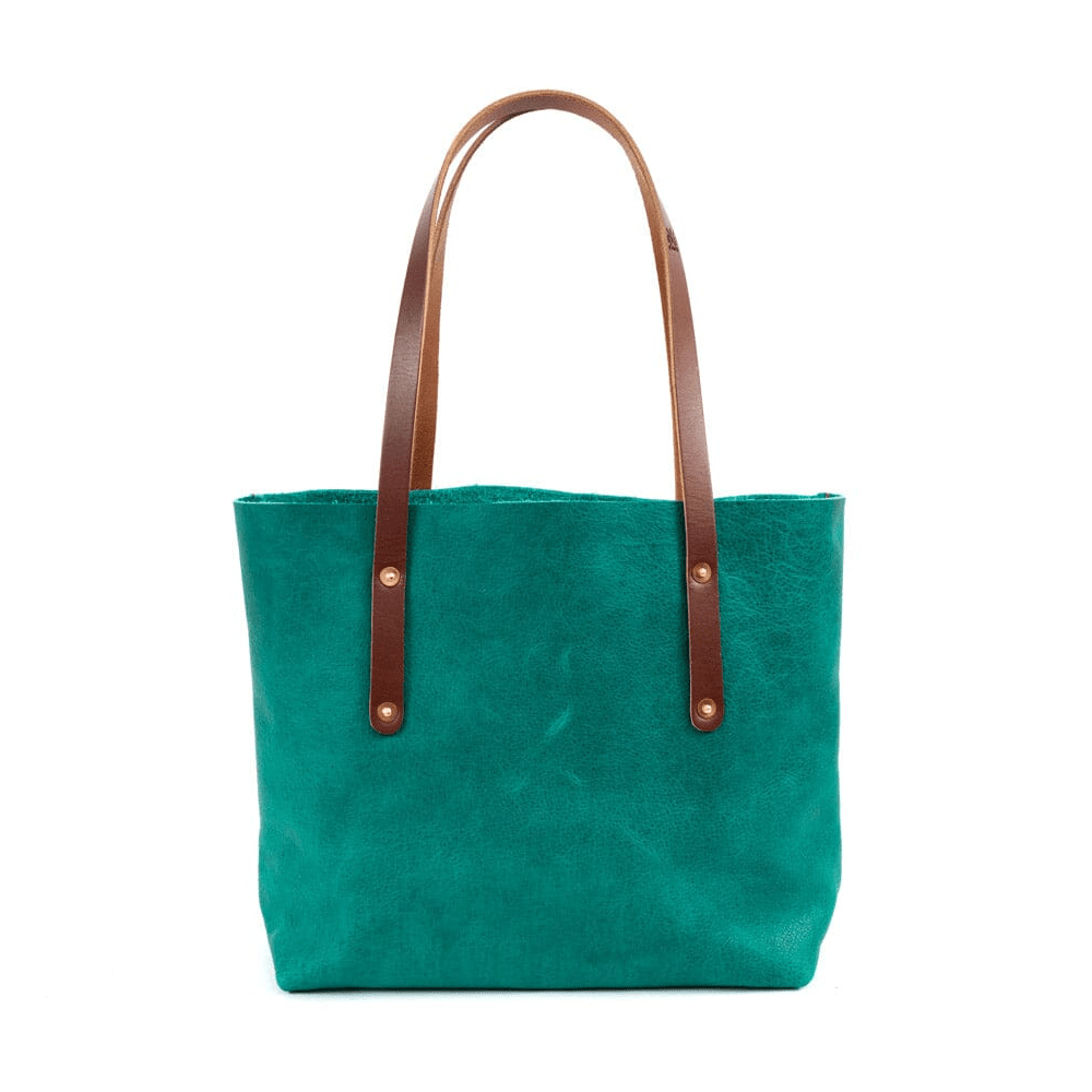AVERY LEATHER TOTE BAG - LARGE - PINE GREEN BISON