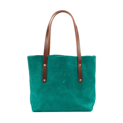 AVERY LEATHER TOTE BAG - MEDIUM - PINE GREEN BISON