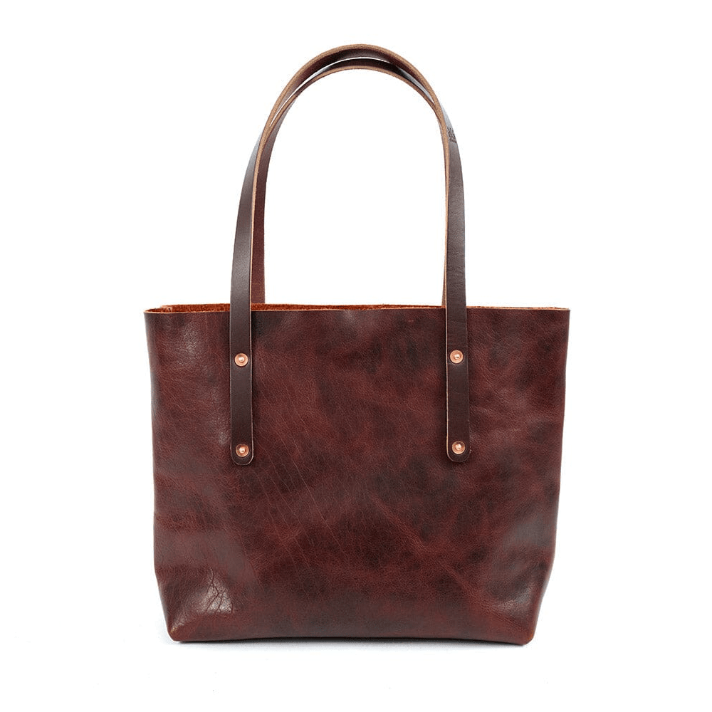 AVERY LEATHER TOTE BAG - MEDIUM - REDWOOD BISON
