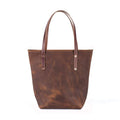 AVERY LEATHER TOTE BAG - SLIM LARGE - NAVY