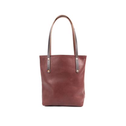 AVERY LEATHER TOTE BAG - SLIM MEDIUM - MERLOT