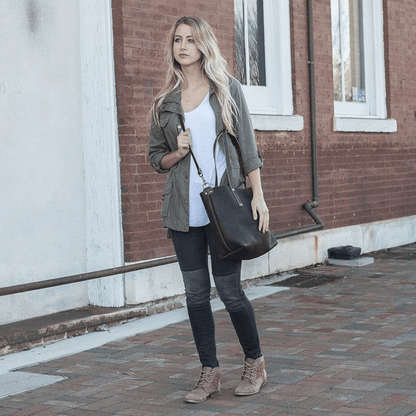 AVERY LEATHER TOTE BAG - LARGE - TAN