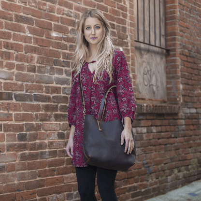 AVERY LEATHER TOTE BAG - MEDIUM - WHISKY BISON