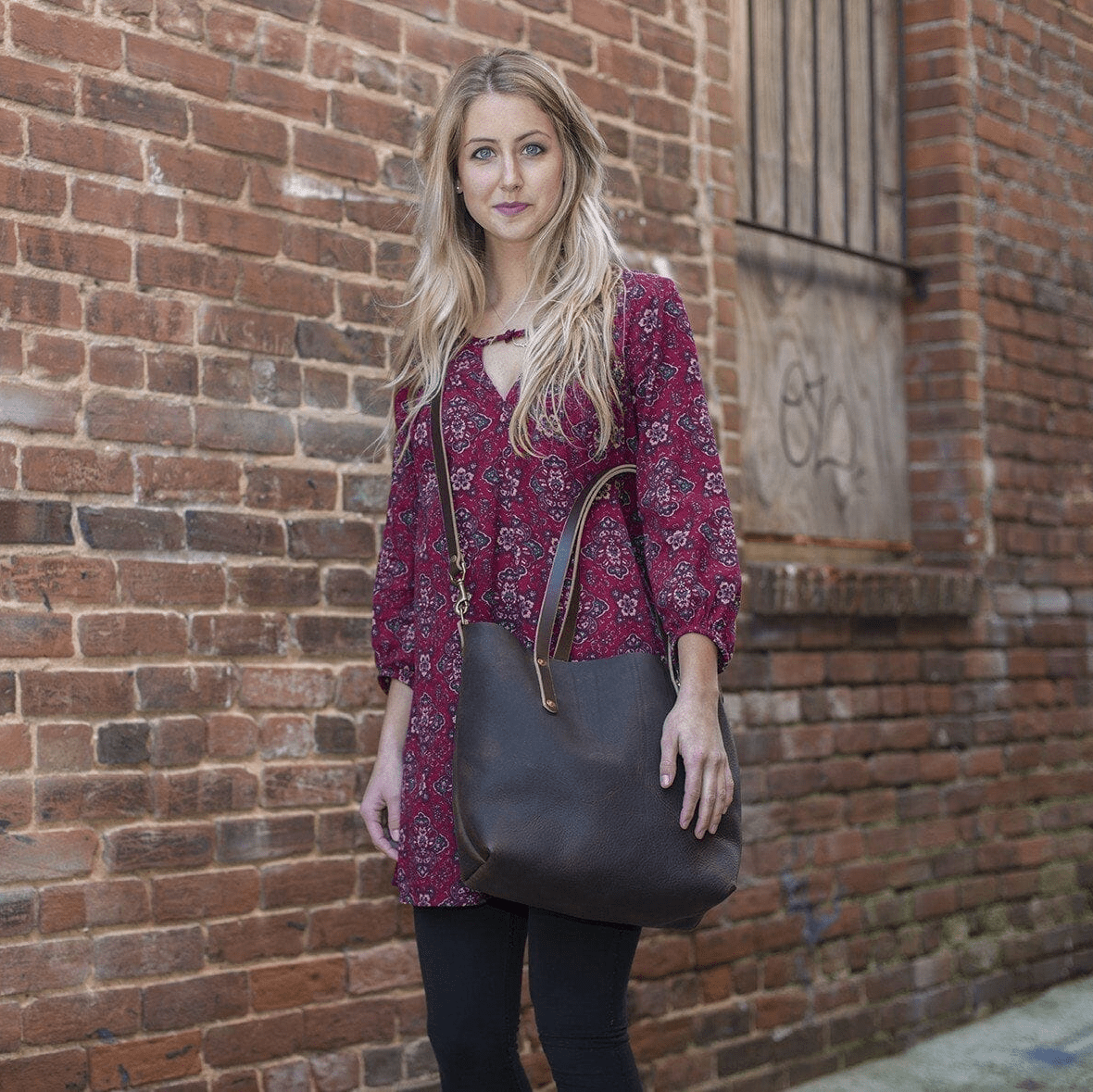 AVERY LEATHER TOTE BAG - MEDIUM - TAN