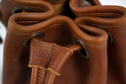 LEATHER BUCKET BAG - SMALL - TURQUOISE