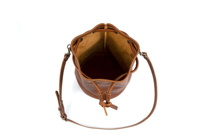 LEATHER BUCKET BAG - LARGE - TURQUOISE