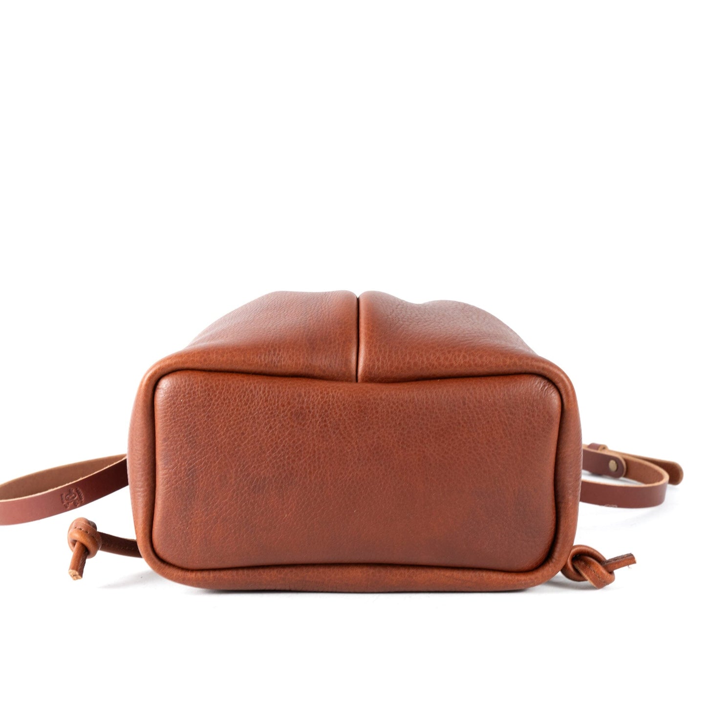 ABBY LEATHER BUCKET BAG - SADDLE