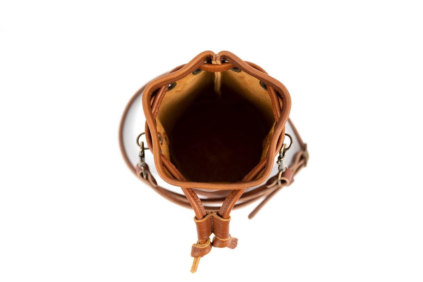 LEATHER BUCKET BAG - SMALL - PEACH FUZZ