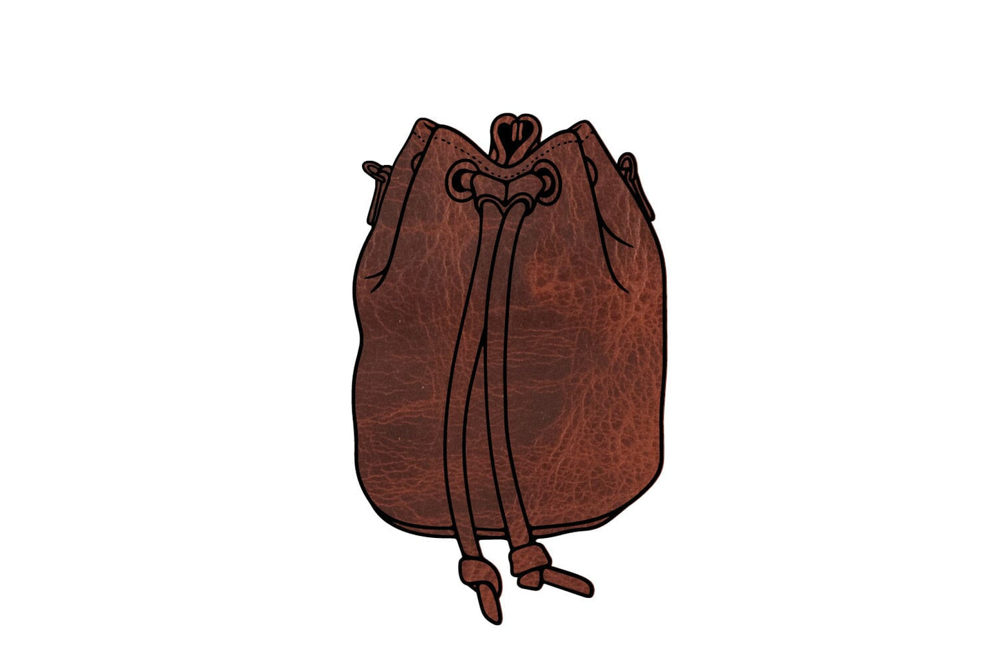 LEATHER BUCKET BAG - LARGE - WHISKY BISON | MOCHA STRAPS