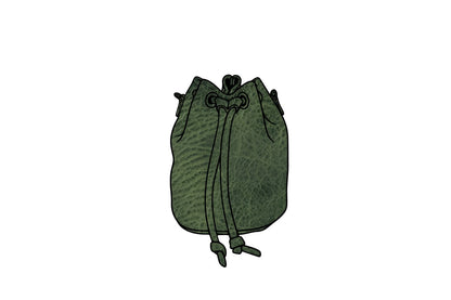LEATHER BUCKET BAG - SMALL - JADE BISON