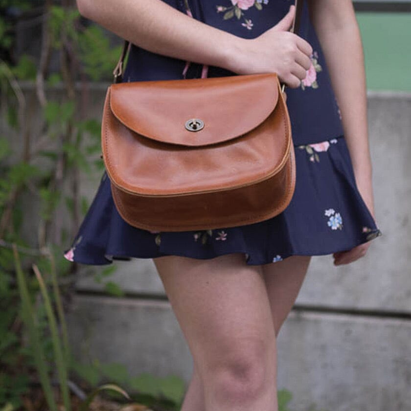 VIVIAN SATCHEL LEATHER CROSSBODY - LIME GREEN