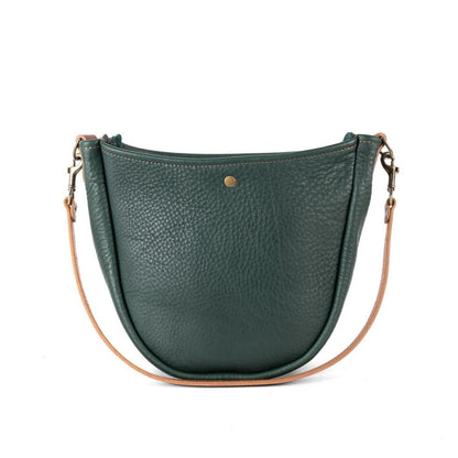 CELESTE LEATHER HOBO BAG - FOREST GREEN