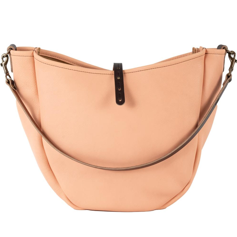 CELESTE LEATHER HOBO BAG - LARGE - PEACH FUZZ