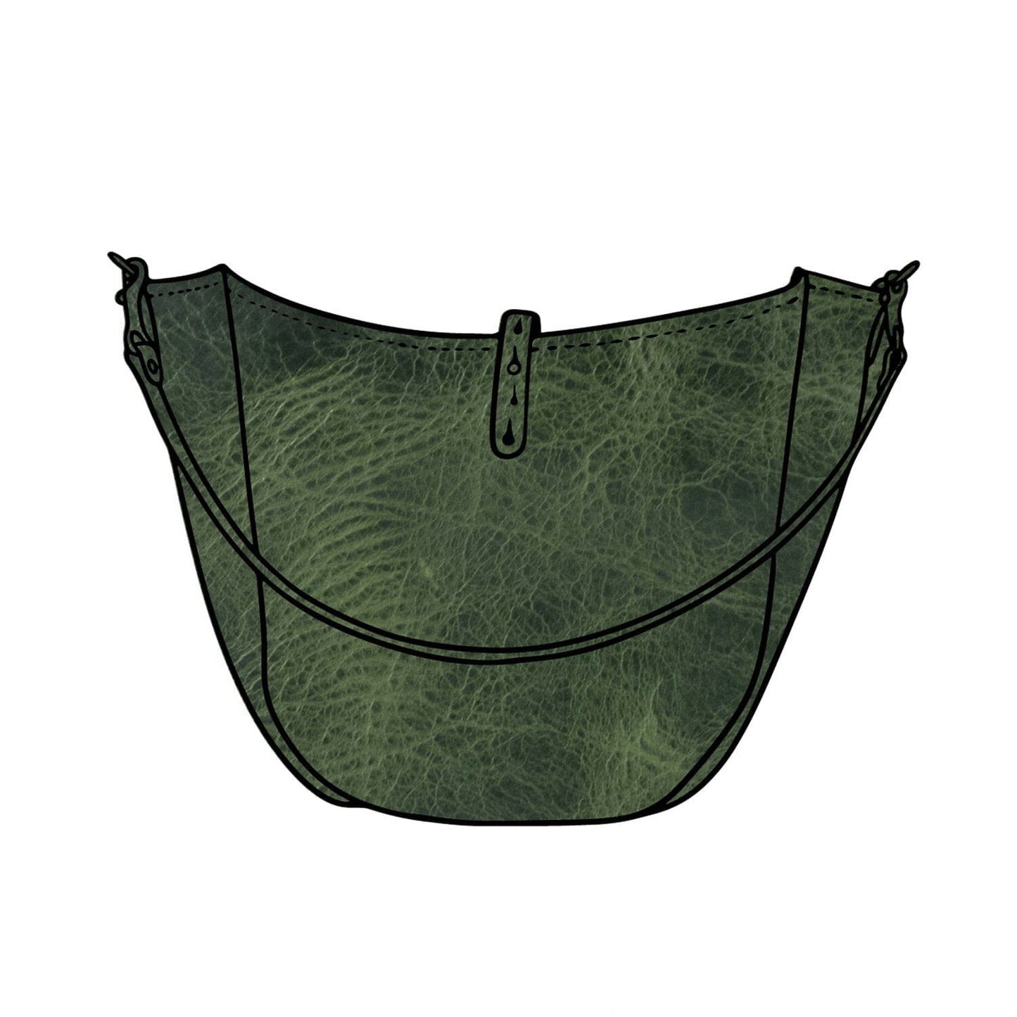 CELESTE LEATHER HOBO BAG - MEDIUM - JADE BISON