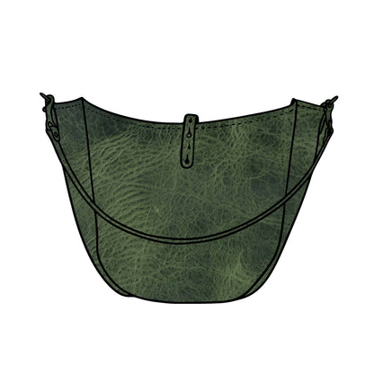 CELESTE LEATHER HOBO BAG - MEDIUM - JADE BISON