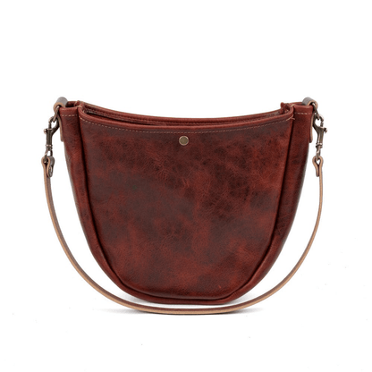 CELESTE LEATHER HOBO BAG - REDWOOD BISON