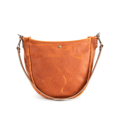 CELESTE LEATHER HOBO BAG - TANGERINE BISON
