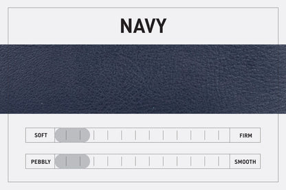 LEATHER TOP ZIPPER POUCH - NAVY