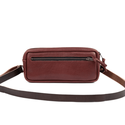 LEATHER FANNY PACK / LEATHER WAIST BAG - DELUXE - MERLOT