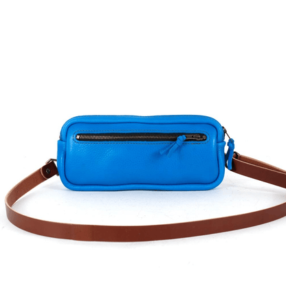 LEATHER FANNY PACK / LEATHER WAIST BAG - DELUXE - OCEAN BLUE