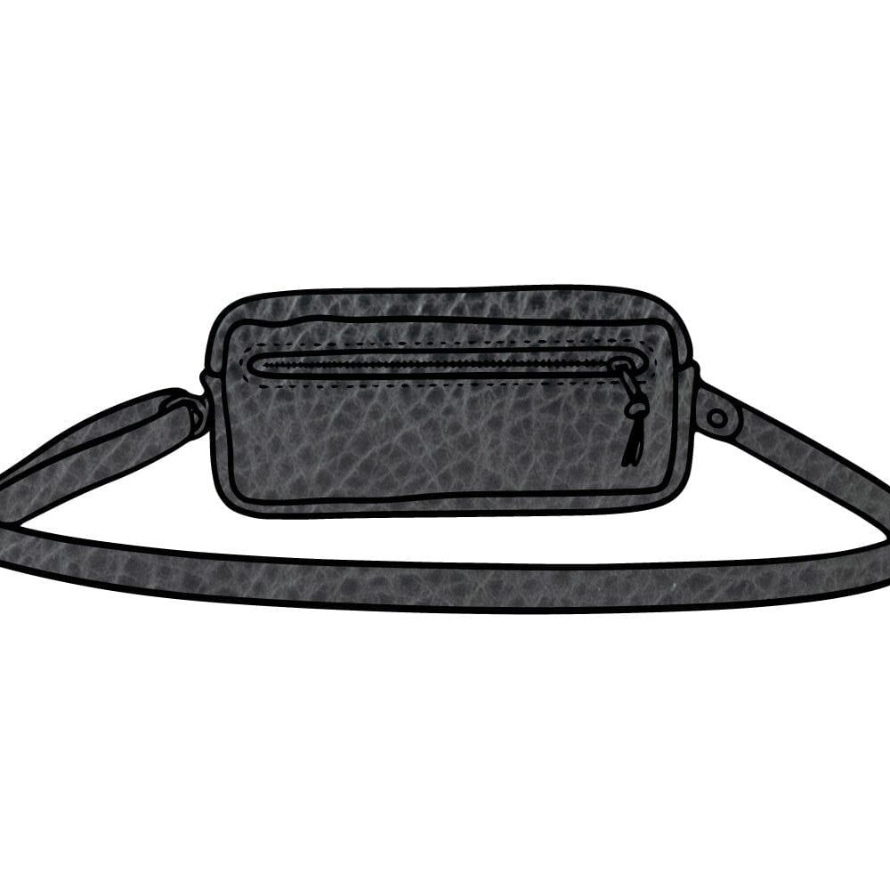 LEATHER FANNY PACK / LEATHER WAIST BAG - RAVEN