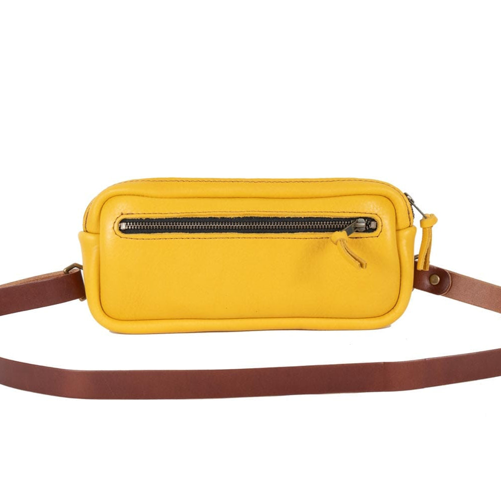 LEATHER FANNY PACK / LEATHER WAIST BAG - DELUXE - GOLDEN SUN