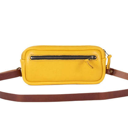 LEATHER FANNY PACK / LEATHER WAIST BAG - DELUXE - GOLDEN SUN