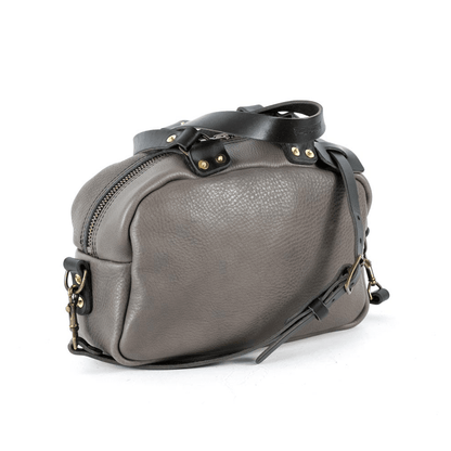 HOFFMAN LEATHER CROSSBODY BAG - LEAD GRAY