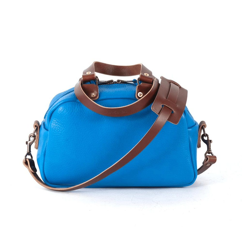 HOFFMAN LEATHER CROSSBODY BAG - OCEAN BLUE