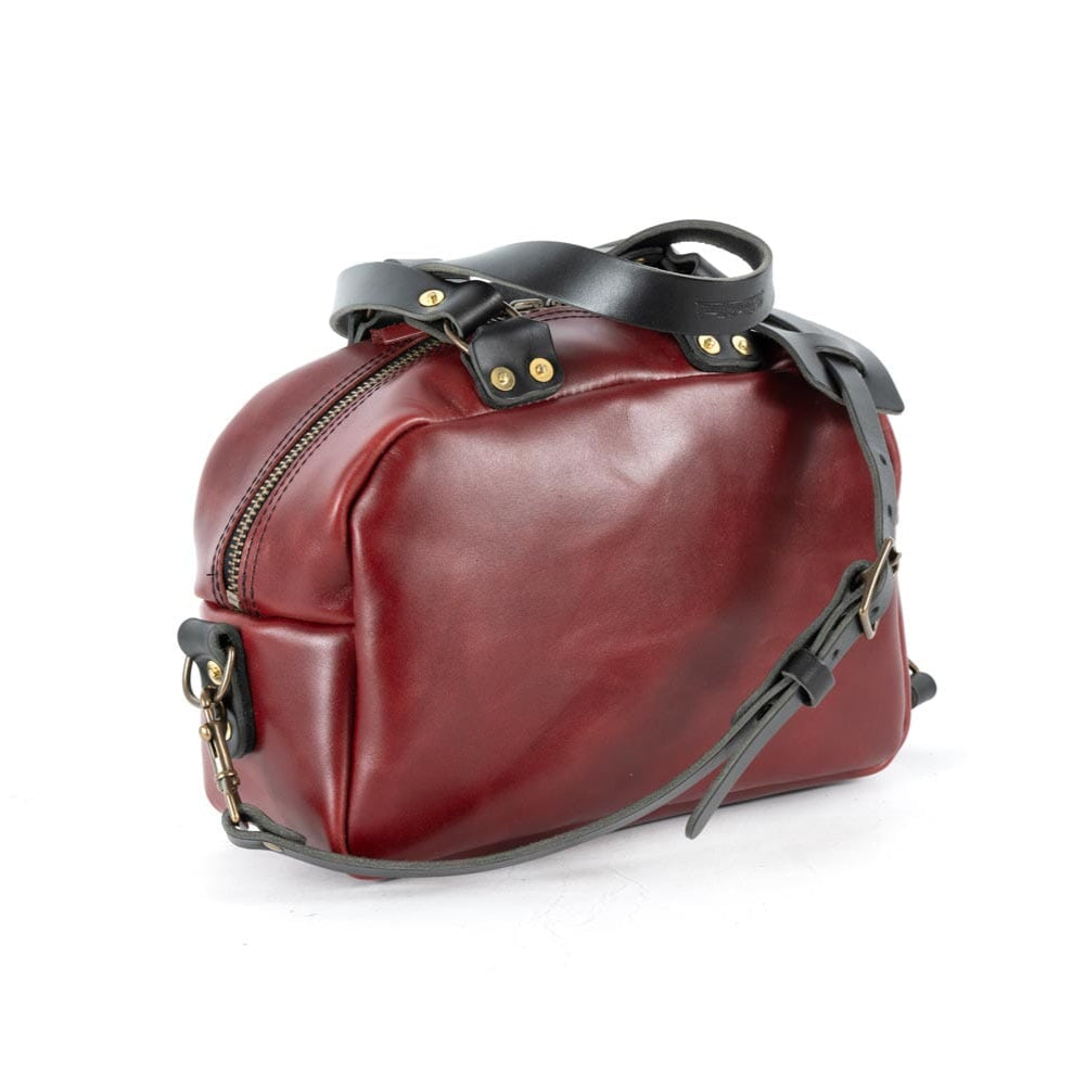 HOFFMAN LEATHER CROSSBODY BAG - OXBLOOD