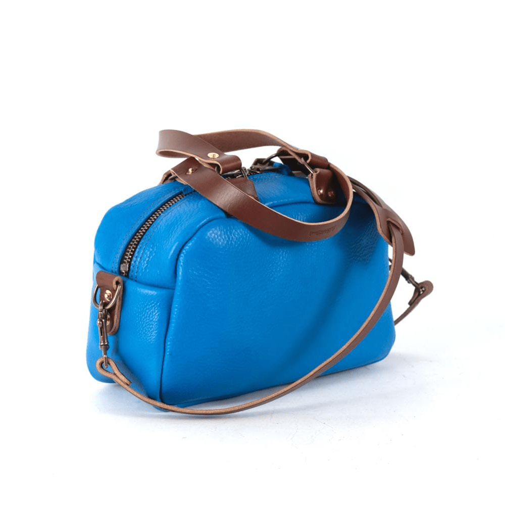 HOFFMAN LEATHER CROSSBODY BAG - OCEAN BLUE