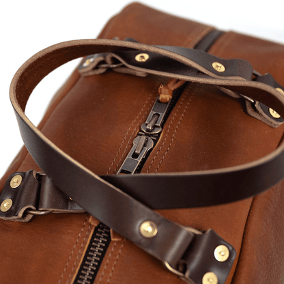 HOFFMAN LEATHER WEEKENDER DUFFLE BAG