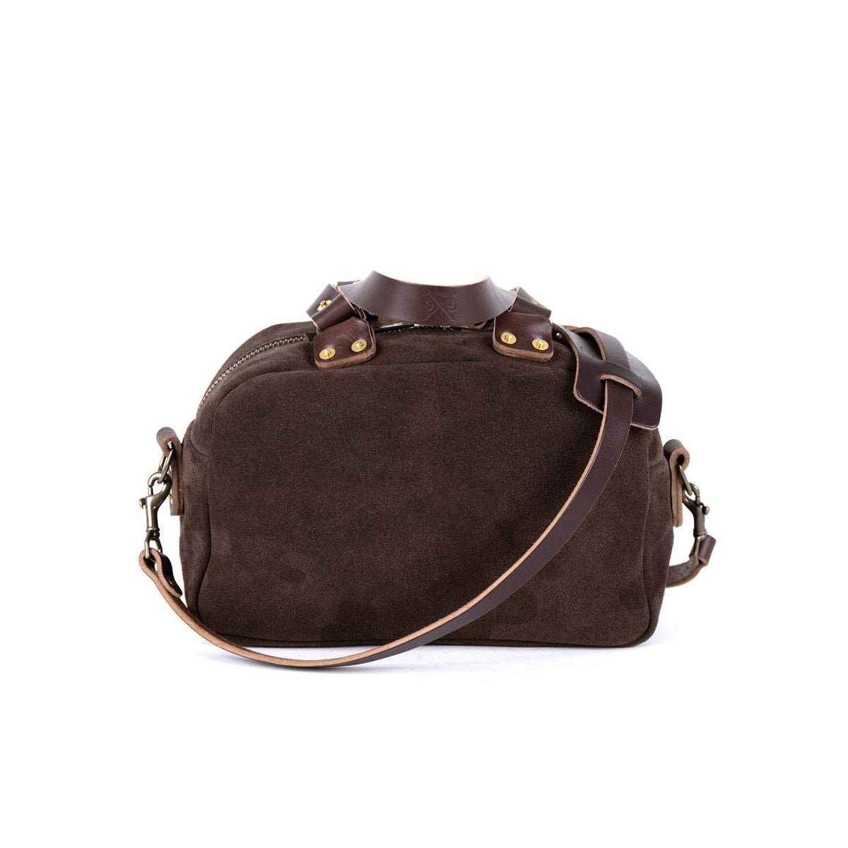 HOFFMAN LEATHER CROSSBODY BAG - CHOCOLATE SUEDE