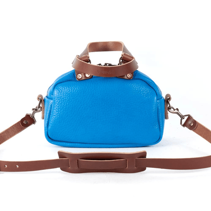 HOFFMAN LEATHER CROSSBODY BAG - MINI - OCEAN BLUE
