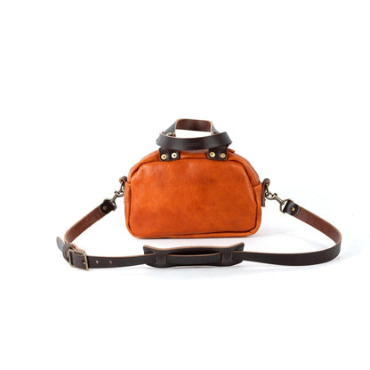 HOFFMAN LEATHER CROSSBODY BAG - MINI - TANGERINE BISON