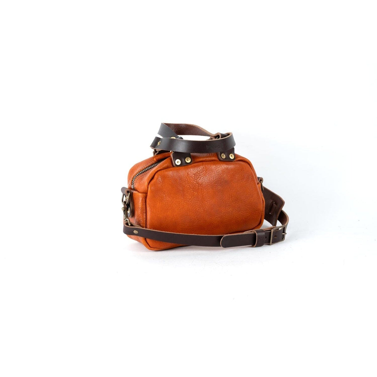 HOFFMAN LEATHER CROSSBODY BAG - MINI - TANGERINE BISON