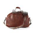 HOFFMAN LEATHER CROSSBODY BAG - WHISKY BISON