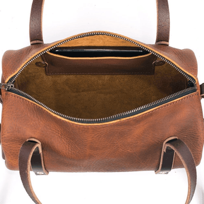 JANE LEATHER CROSSBODY - TANGERINE BISON
