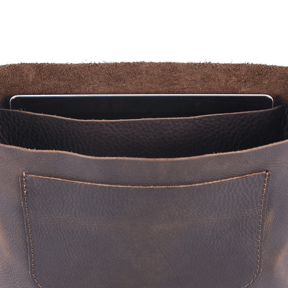 KINDLE LEATHER SATCHEL - RUSTIC PECAN
