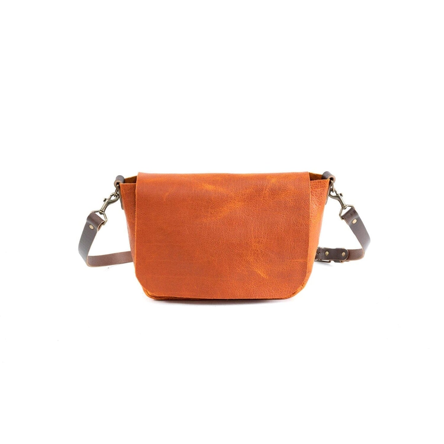 KINDLE LEATHER SATCHEL - TANGERINE BISON