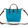 AVERY LEATHER TOTE BAG - MINI CROSSBODY - TURQUOISE