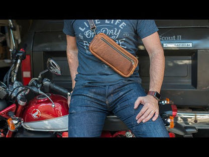 LEATHER FANNY PACK / LEATHER WAIST BAG - DELUXE - SADDLE